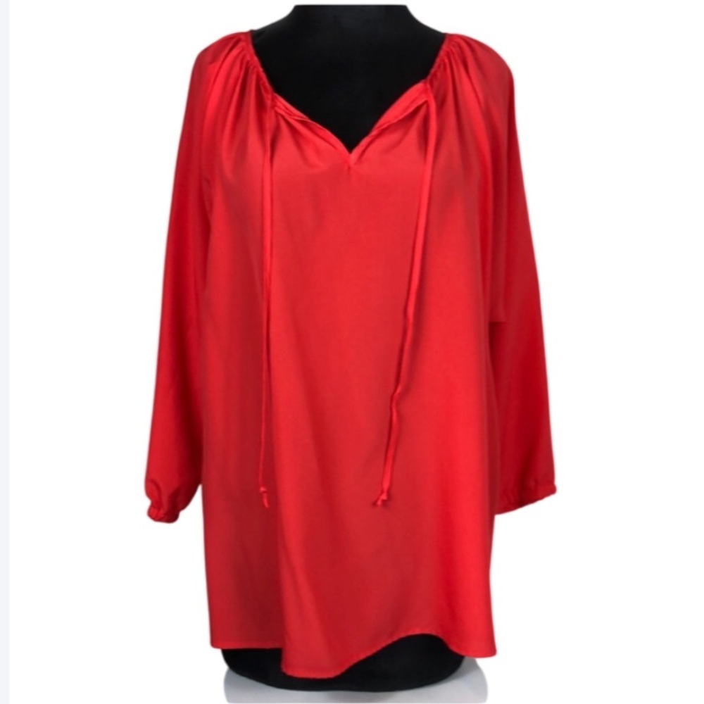 Michael Michael Kors Blouse Women’s Size Medium Coral Lightweight Tie Front Top